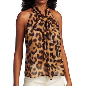 NWT L’AGENCE Rumi Tie-Neck Sleeveless Blouse size XS